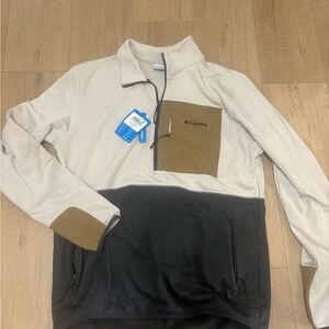 Columbia Cream and Black Quarter-Zip Pullover